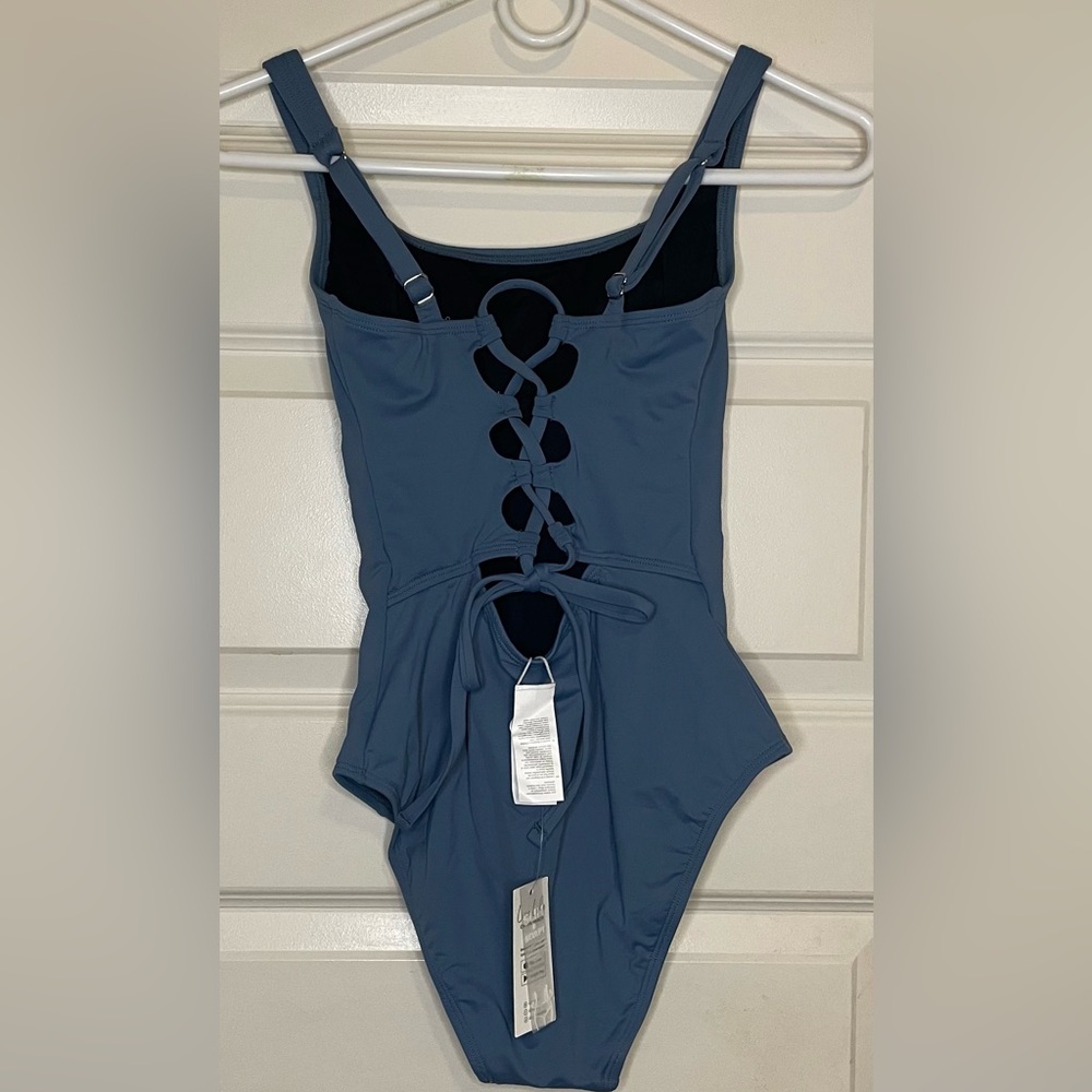 Cupshe Blue Grey One Piece Swimsuit - Brand New